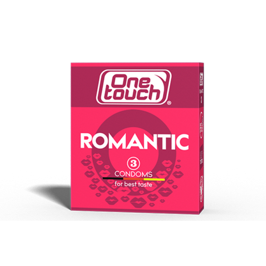 Презервативи One Touch Romantic з ароматизованою силіконовою змазкою з накопичувачем (3 шт.)