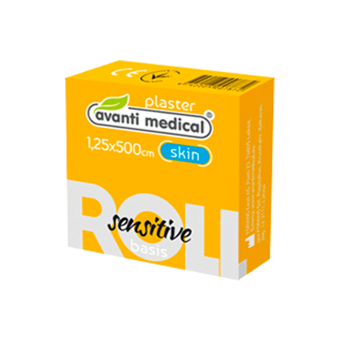 Пластир медичний в рулоні Avanti medical "Sensitive", на нетканій основі, 1.25х500см, тілесний.