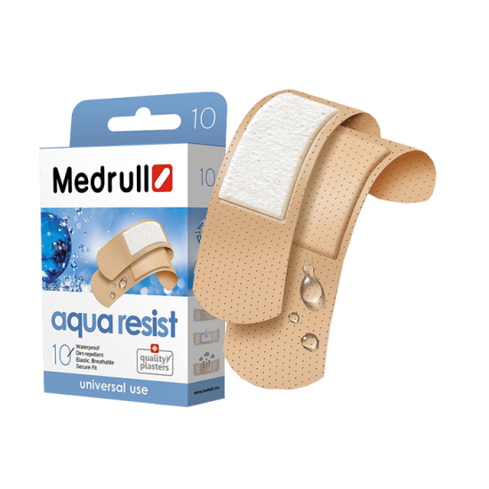Набір пластирів Medrull "Aqua Resist", на полімерній основі, 7.2х2.5см, 10 шт.