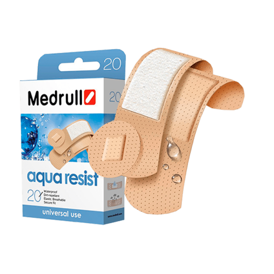 Набір пластирів Medrull "Aqua Resist", на полімерній основі, 7.2х2.5см, 20 шт.