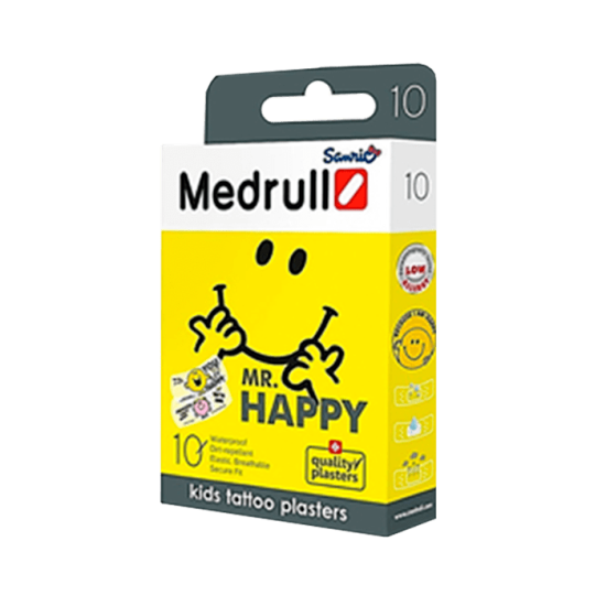 Набір дитячих пластирів Medrull Тату "Mr. HAPPY", 5.7х2.5см, 10 шт.