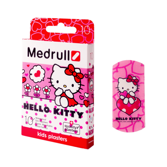 Набір дитячих пластирів Medrull  "Hello Kitty", на полiмерній основі, 5.7х2.5см, 10 шт.