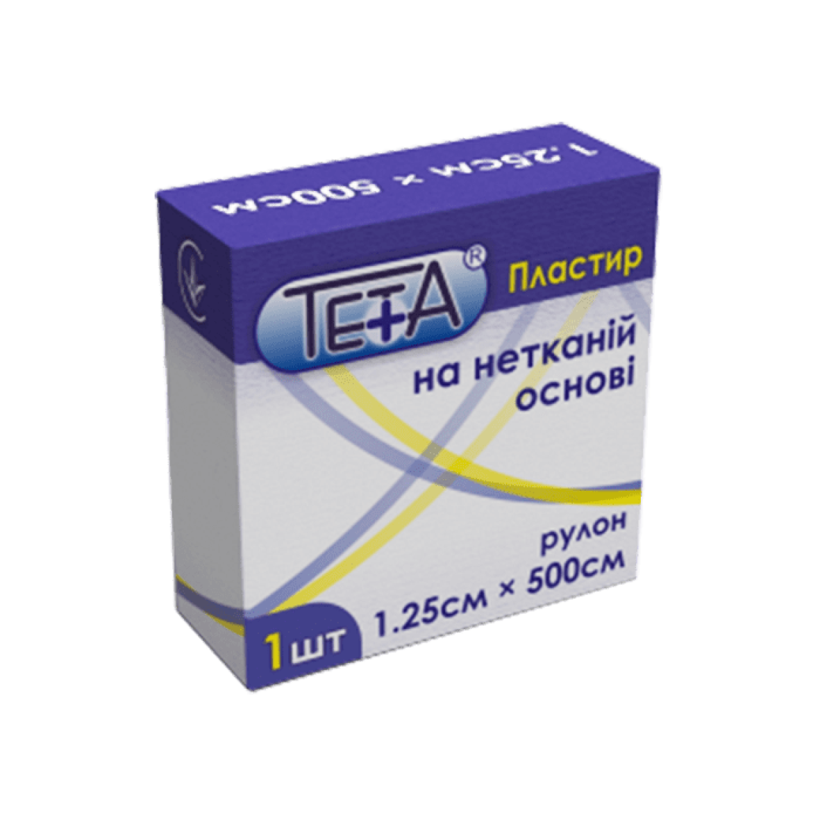 Пластир медичний в рулоні Тета, на нетканій основі, 1.25х500см, білий.