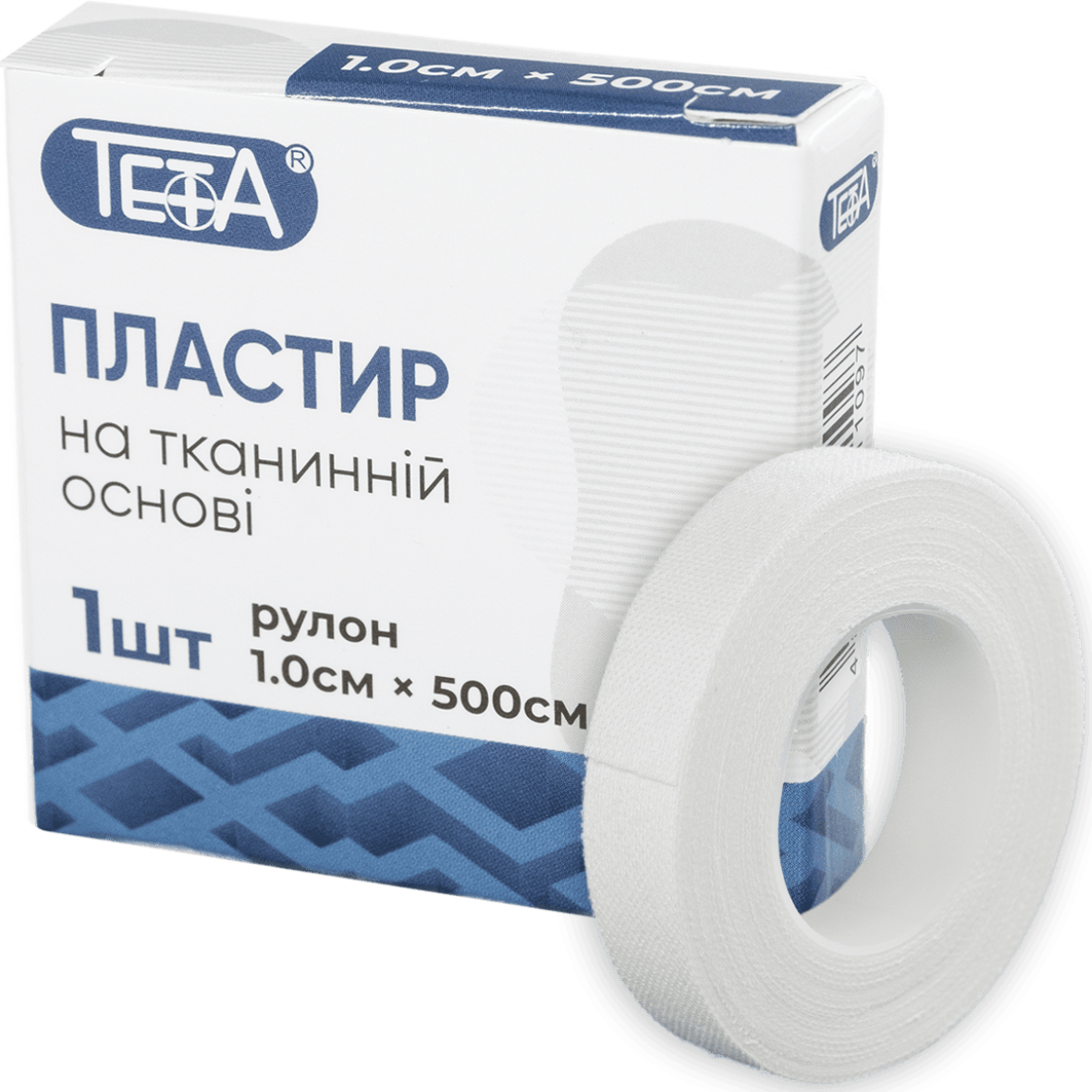 Пластир медичний в рулоні Тета, на тканинній основі, 1.0х500см, білий.
