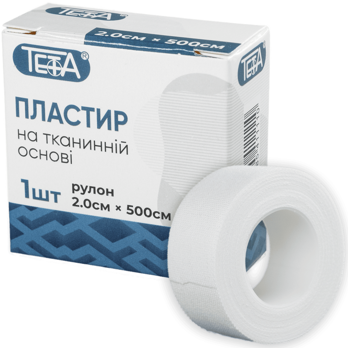 Пластир медичний в рулоні Тета, на тканинній основі, 2.0х500см, білий.