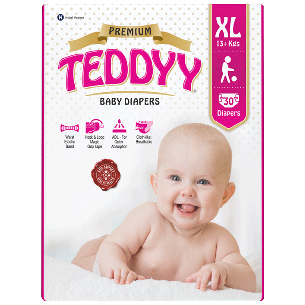 Підгузки дитячі Teddyy Tape Style, розмір XL, 30 шт