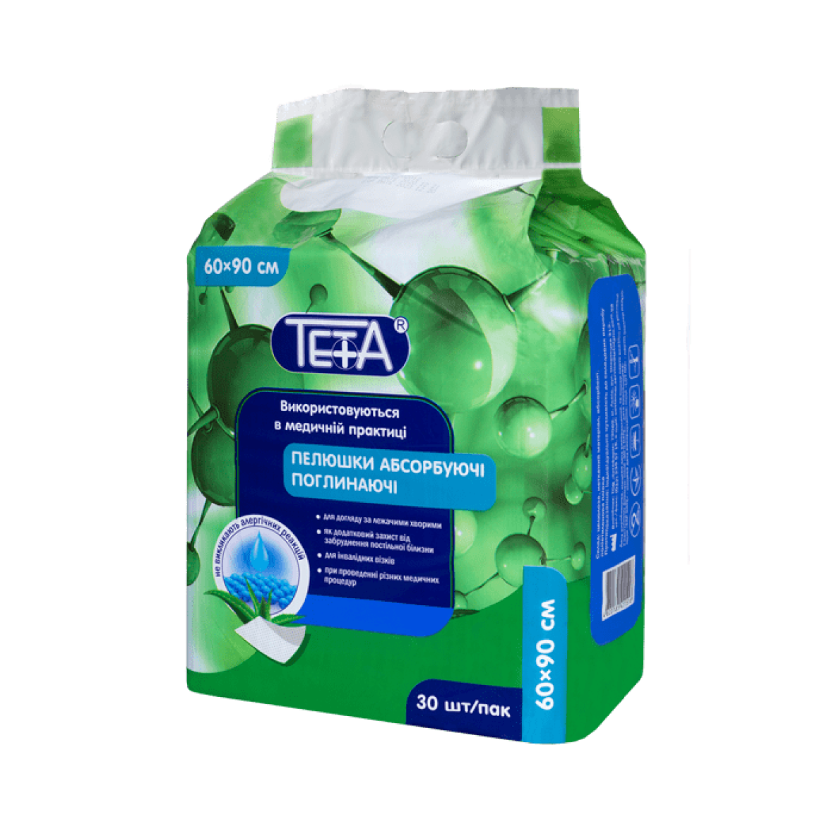 Пелюшки гігієнічні Тета, 60×90см, 30 шт. 
